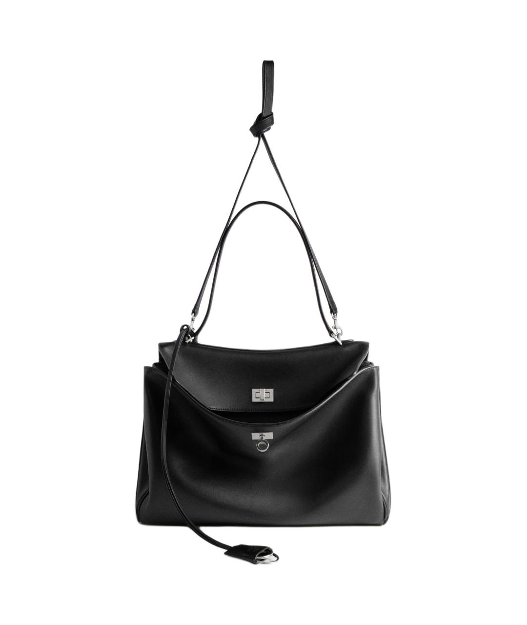 BALENCIAGA Черная кожаная сумка через плечо, фото 5