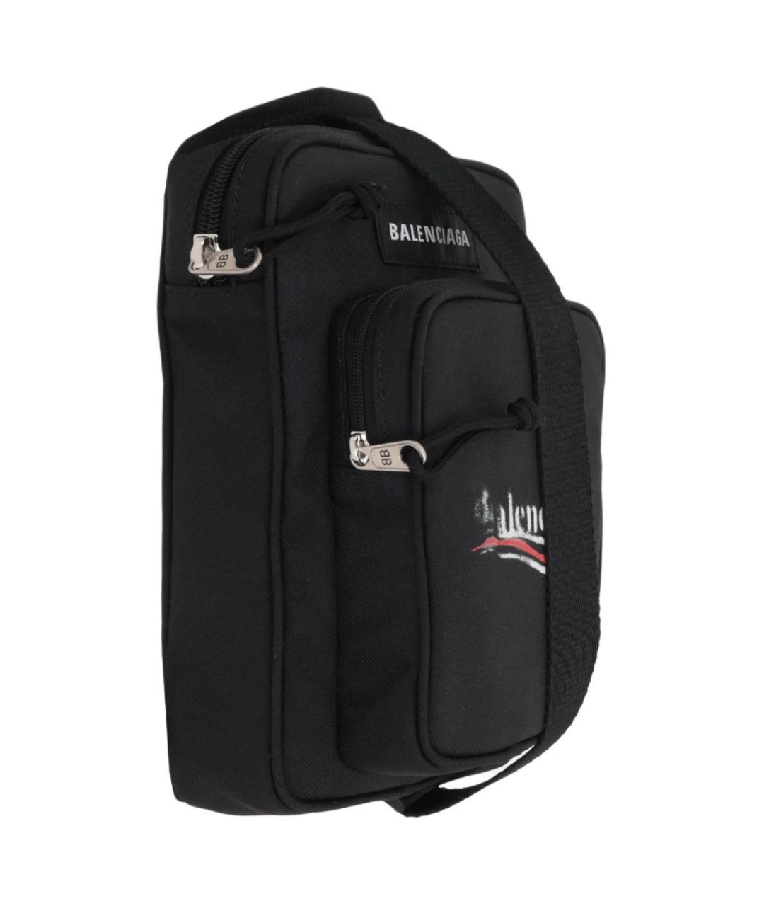 BALENCIAGA Черная тканевая сумка на плечо, фото 2