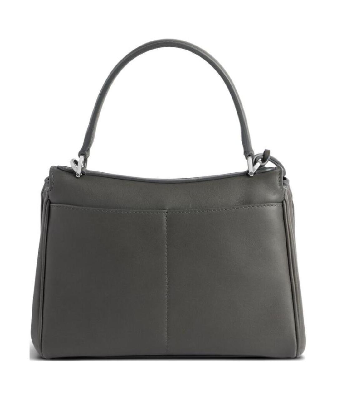 BALENCIAGA Серая кожаная сумка через плечо, фото 4