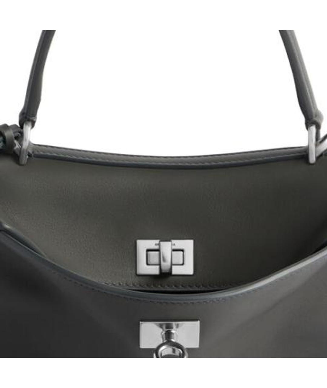 BALENCIAGA Серая кожаная сумка через плечо, фото 6