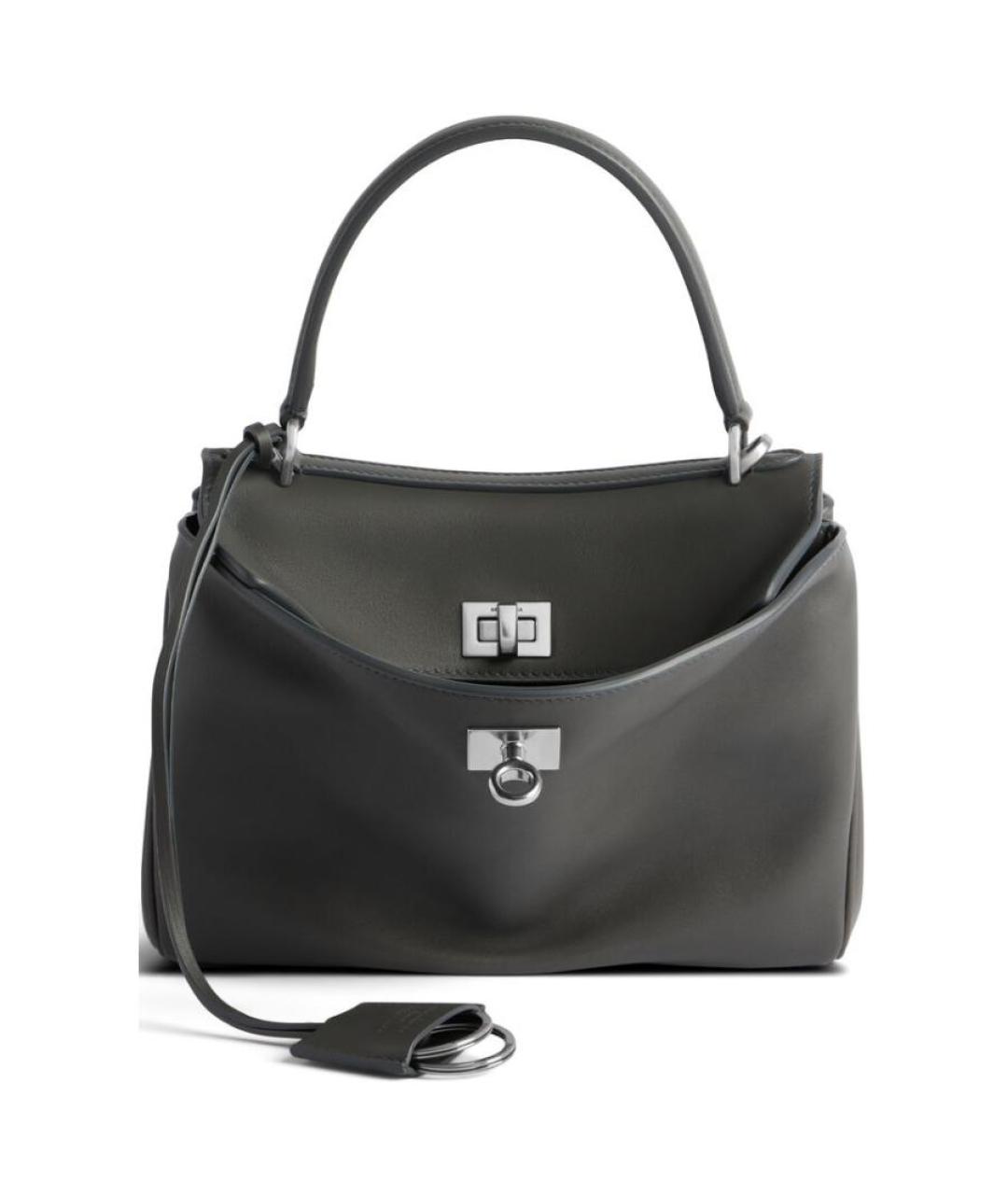 BALENCIAGA Серая кожаная сумка через плечо, фото 1