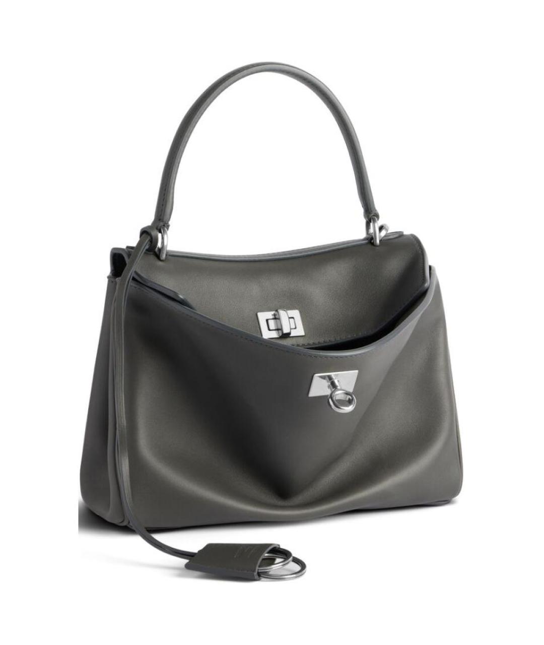 BALENCIAGA Серая кожаная сумка через плечо, фото 2