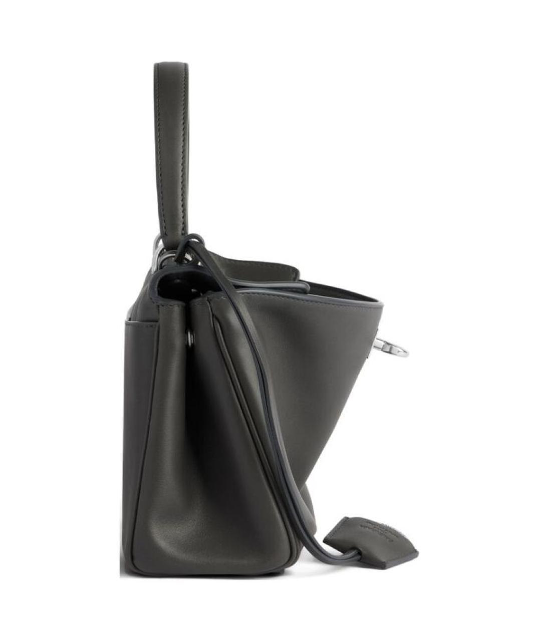 BALENCIAGA Серая кожаная сумка через плечо, фото 3