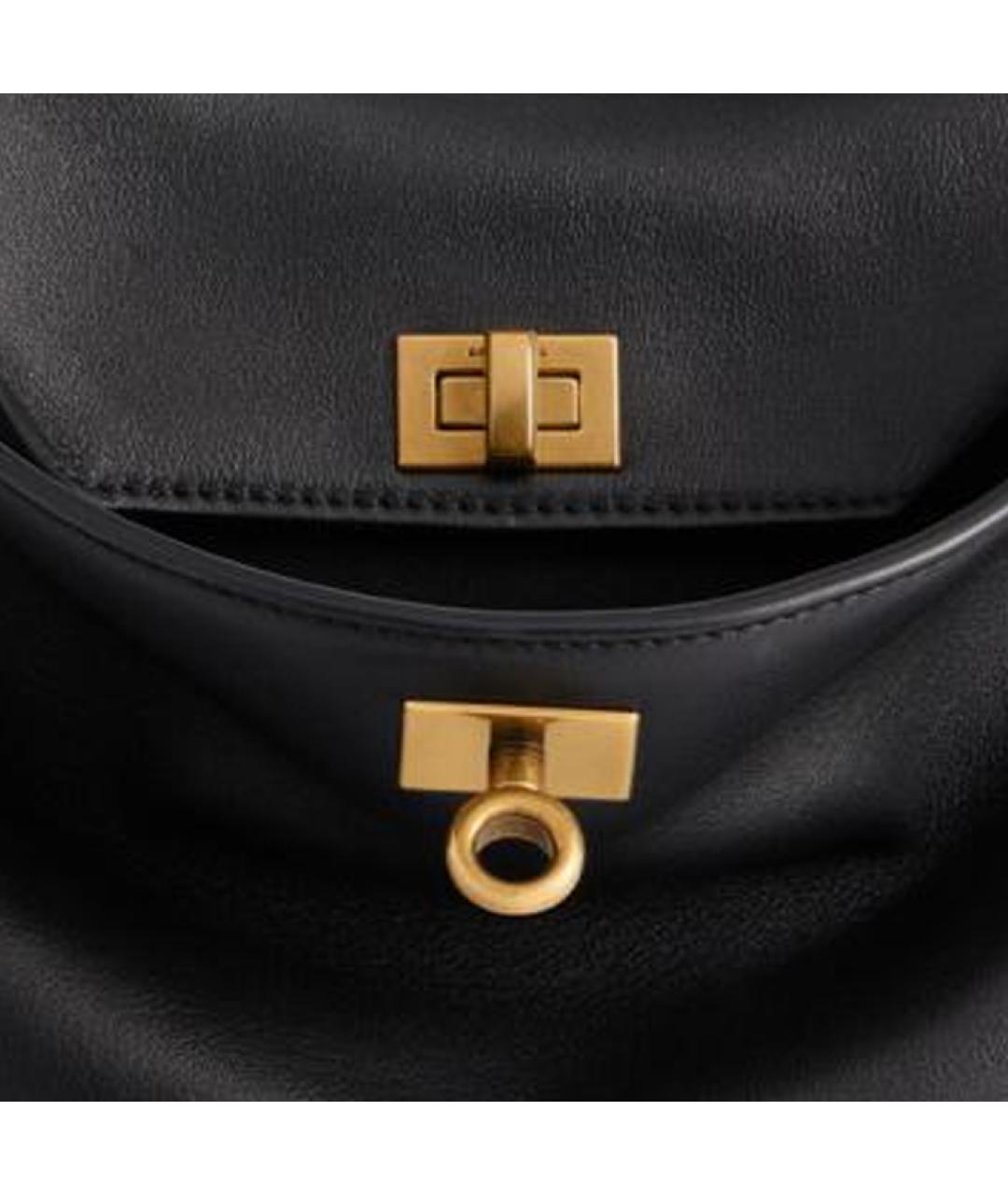 BALENCIAGA Черная кожаная сумка через плечо, фото 6