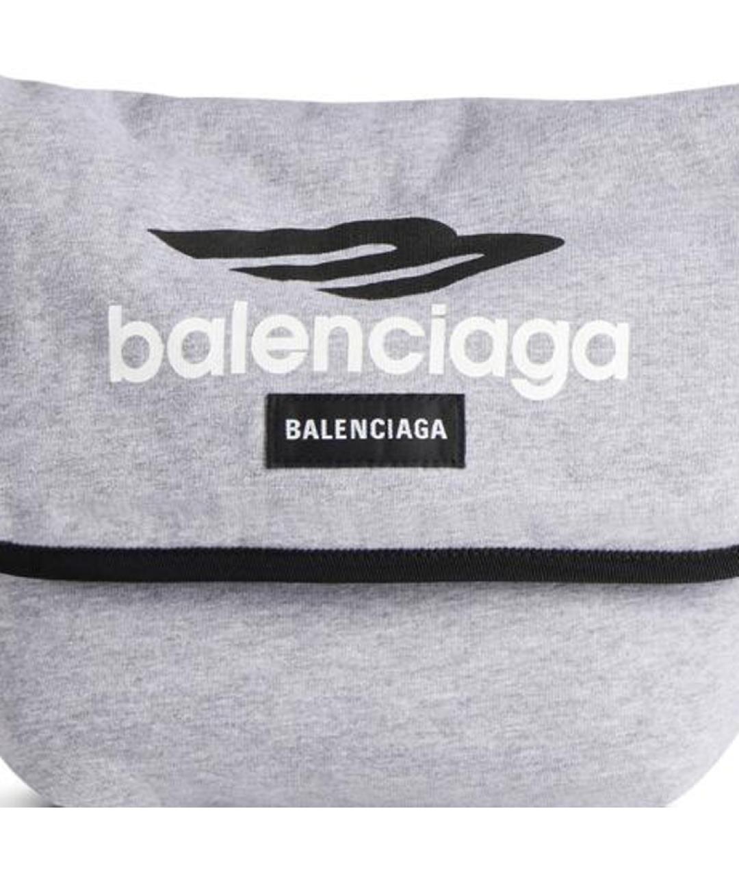 BALENCIAGA Серая тканевая сумка на плечо, фото 5