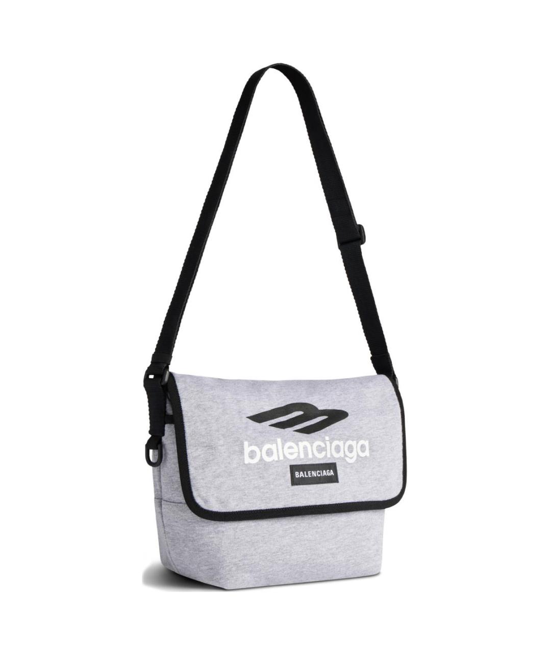 BALENCIAGA Серая тканевая сумка на плечо, фото 3