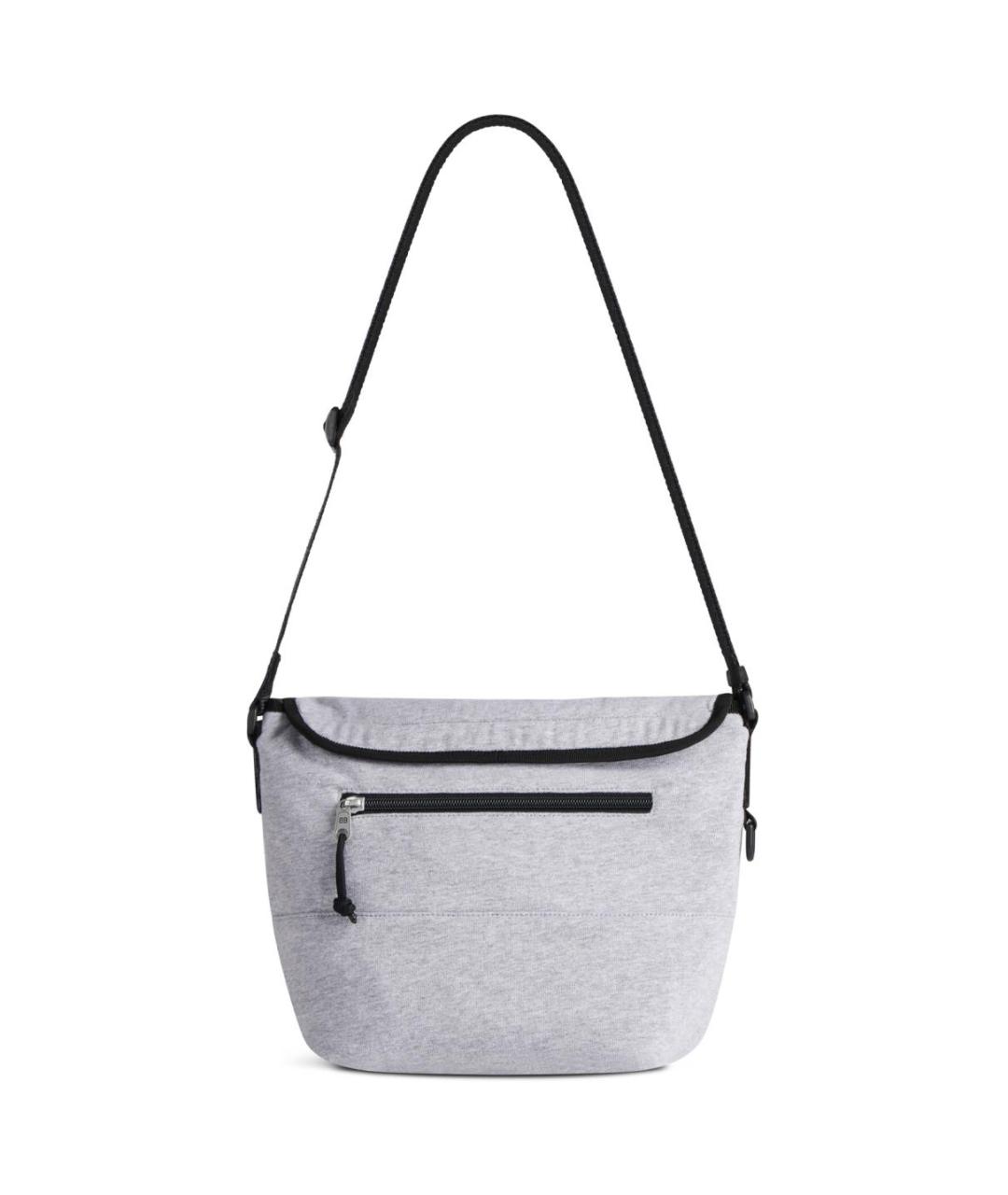 BALENCIAGA Серая тканевая сумка на плечо, фото 4