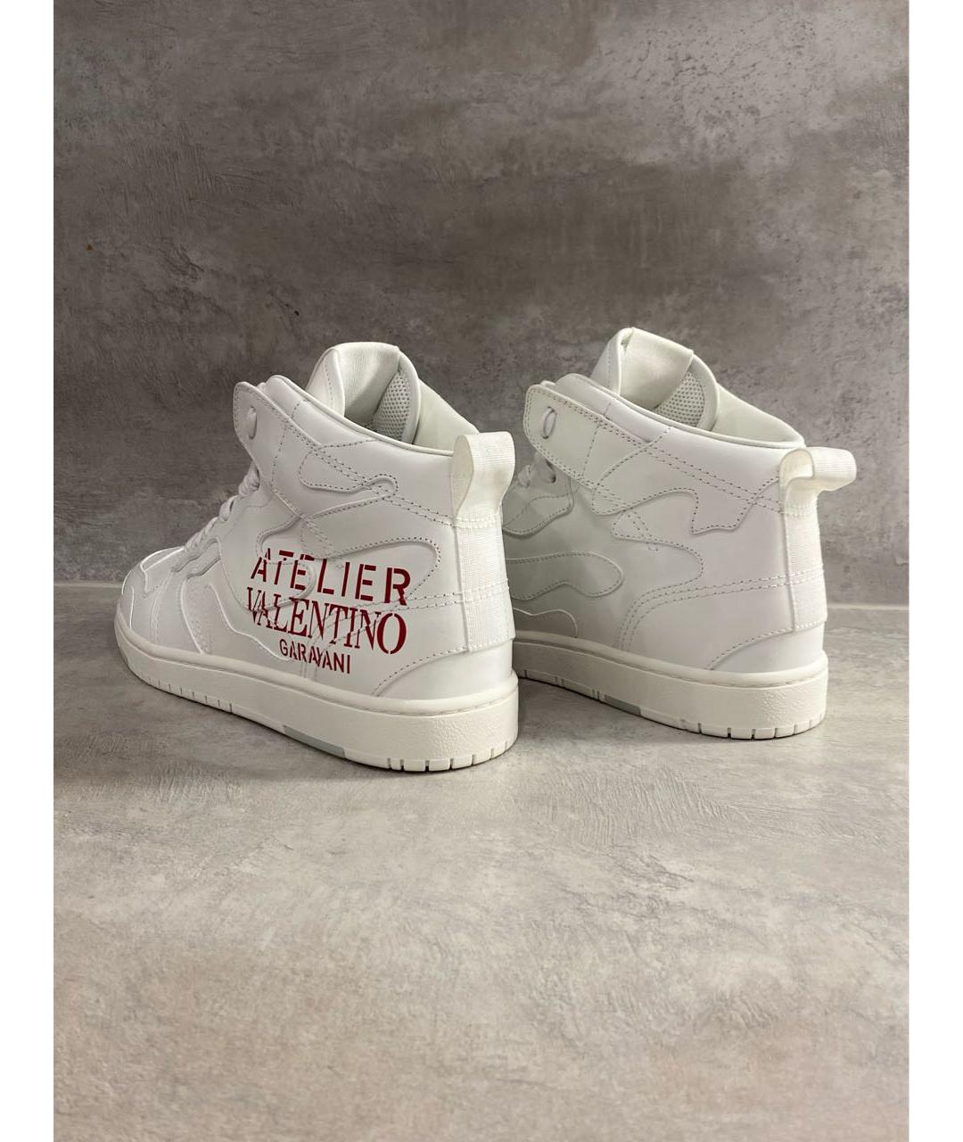 VALENTINO Белые кожаные высокие кроссовки / кеды, фото 6