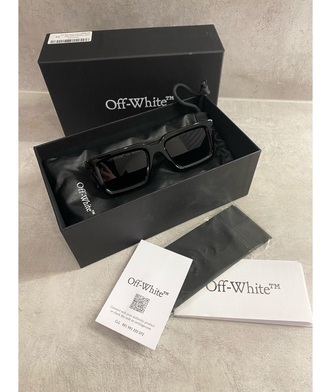 OFF-WHITE Черные пластиковые солнцезащитные очки, фото 7