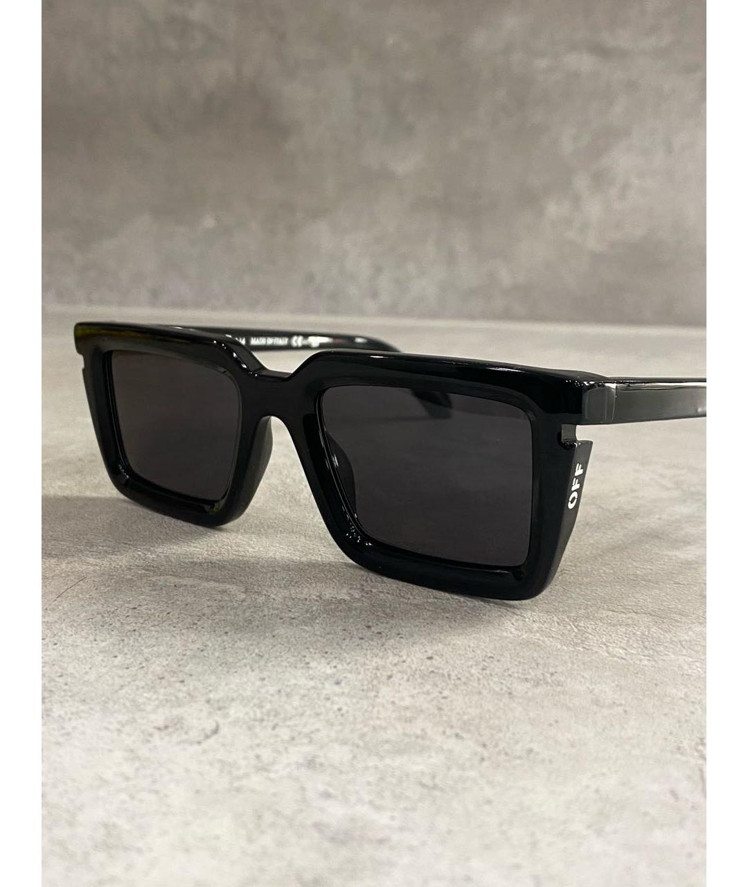OFF-WHITE Черные пластиковые солнцезащитные очки, фото 4