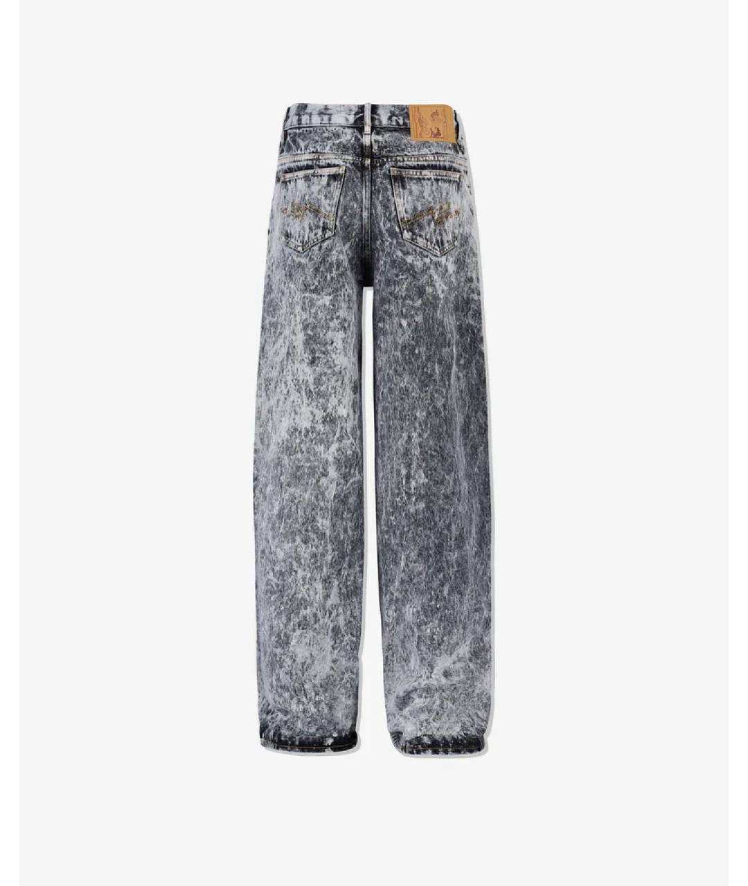 MARTINE ROSE Серые хлопковые прямые джинсы, фото 2