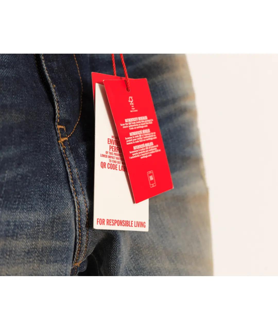 DIESEL Синие хлопковые джинсы слим, фото 3