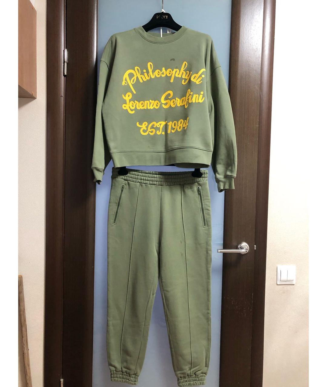 PHILOSOPHY DI LORENZO SERAFINI Зеленый хлопковый спортивные костюмы, фото 9