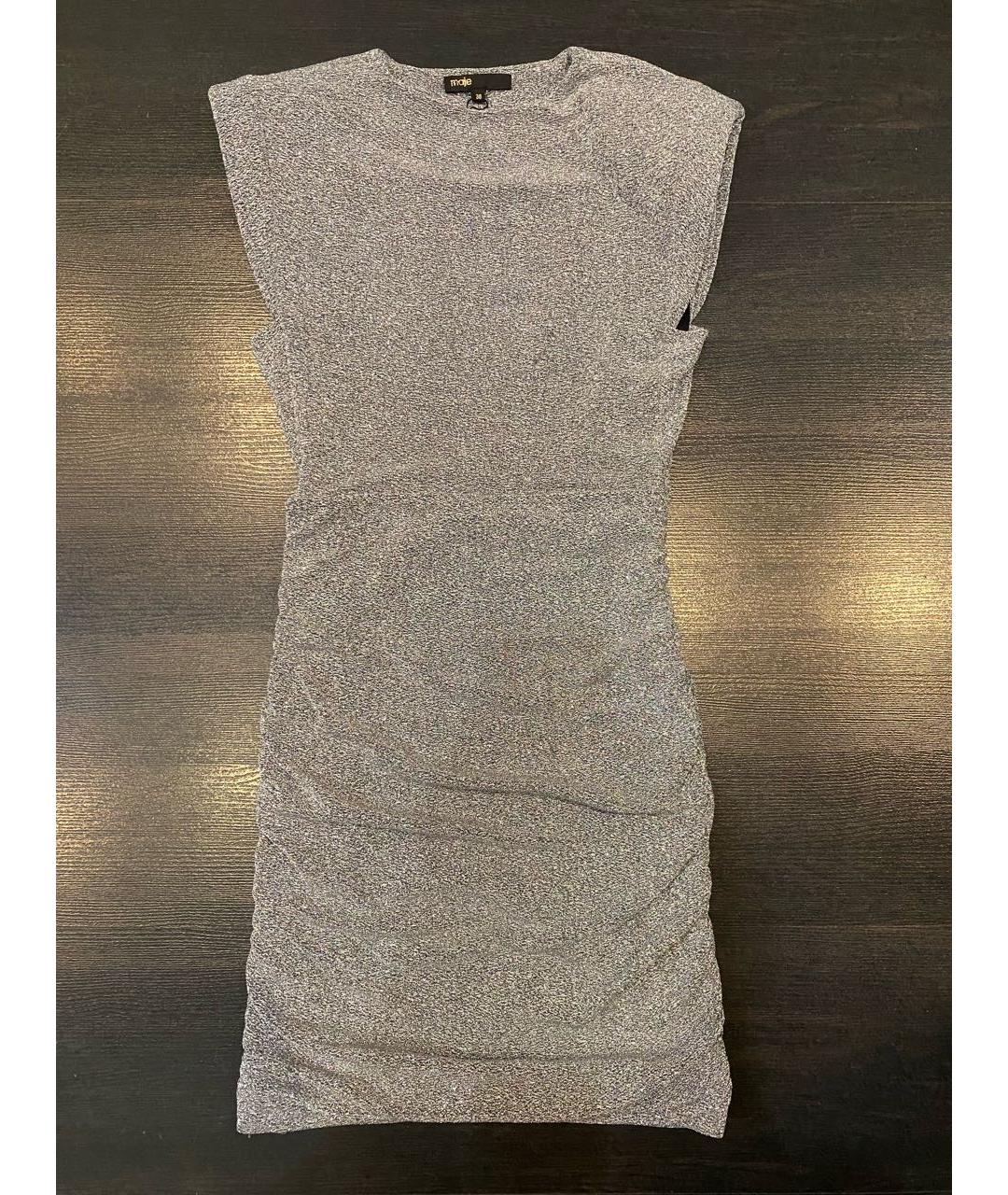 MAJE Серебряное полиэстеровое коктейльное платье, фото 5