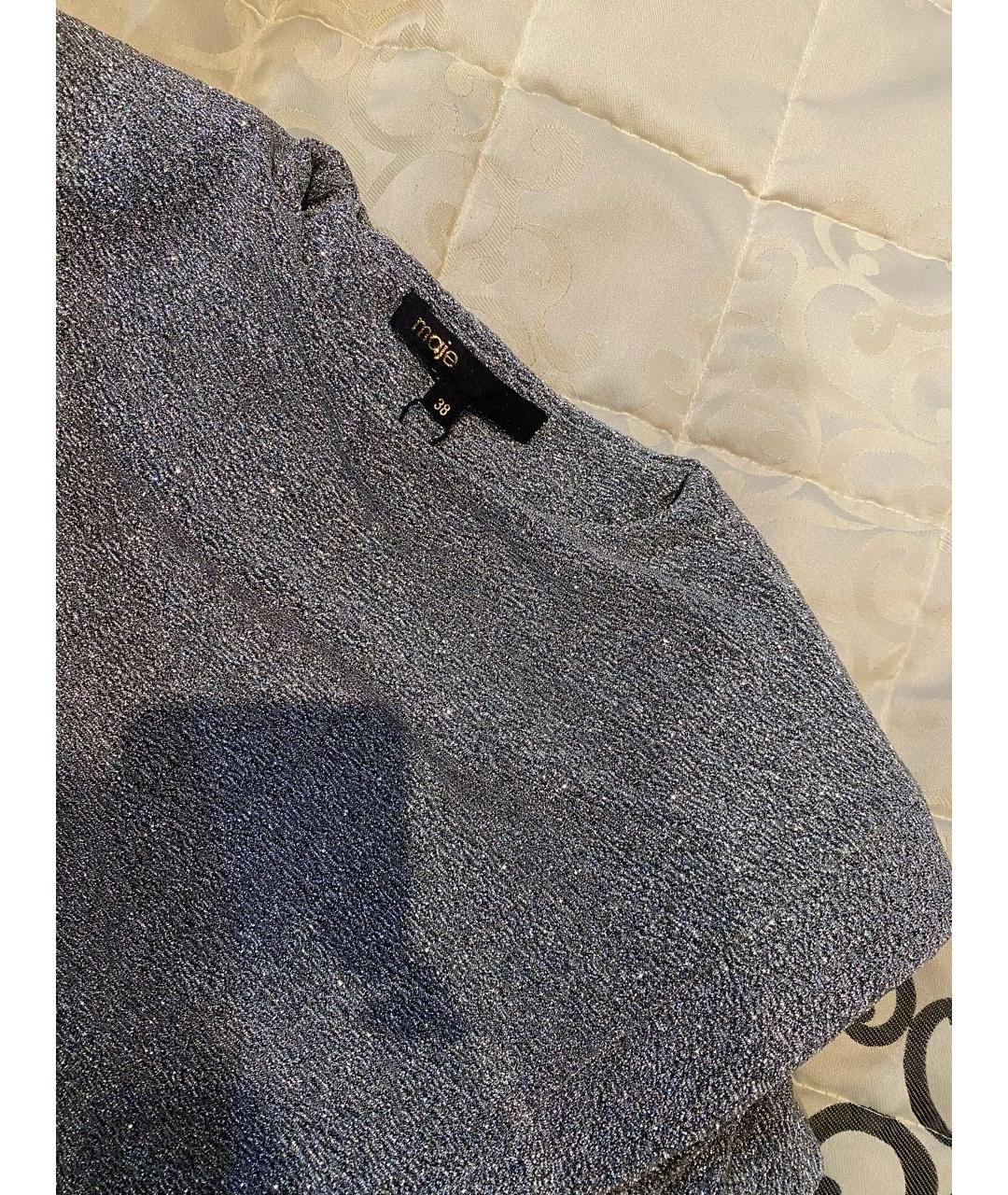 MAJE Серебряное полиэстеровое коктейльное платье, фото 3