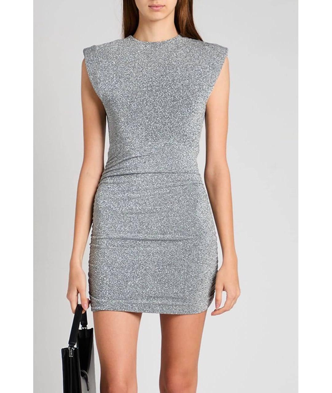 MAJE Серебряное полиэстеровое коктейльное платье, фото 2