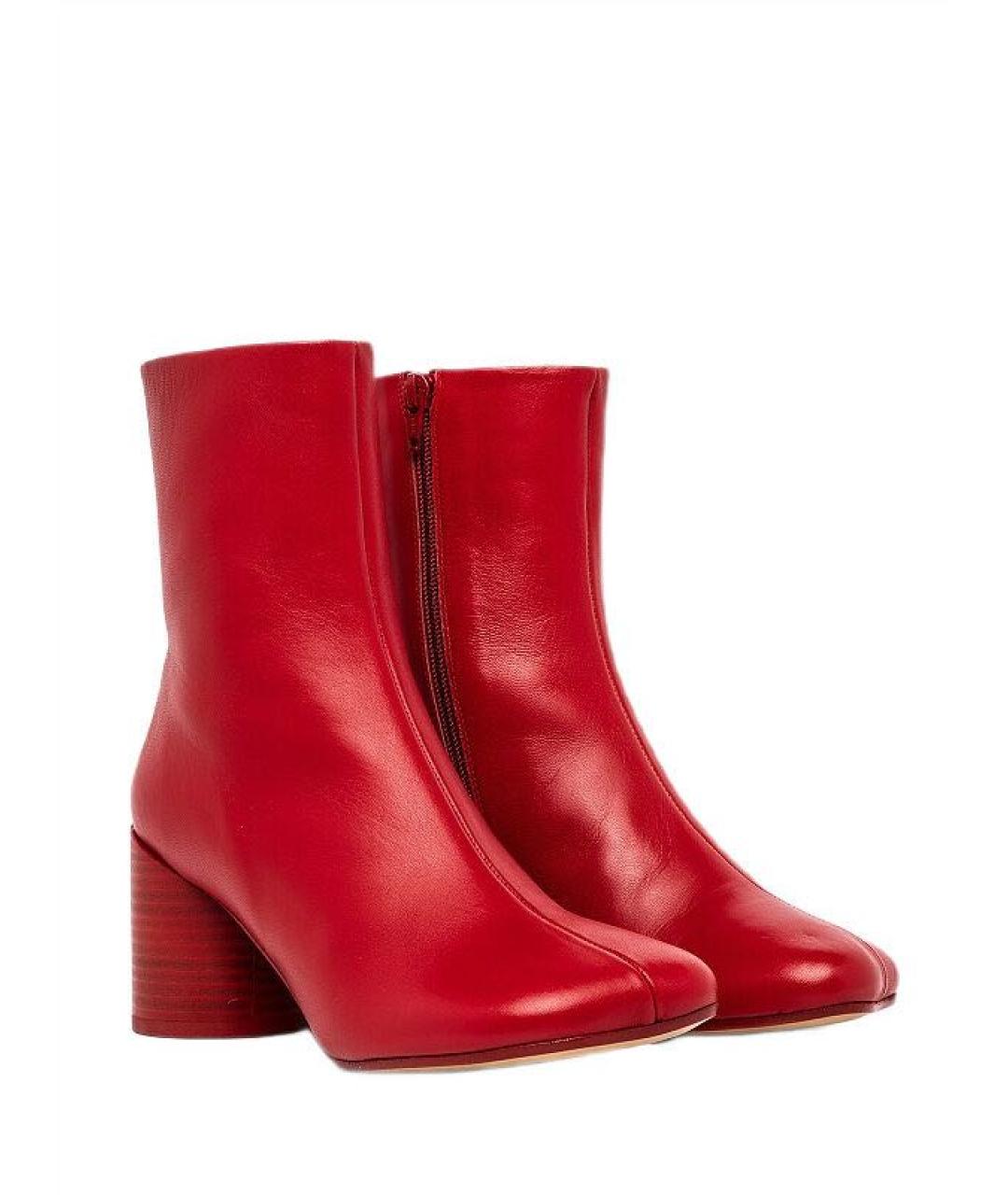 MM6 MAISON MARGIELA Красные кожаные ботильоны, фото 2