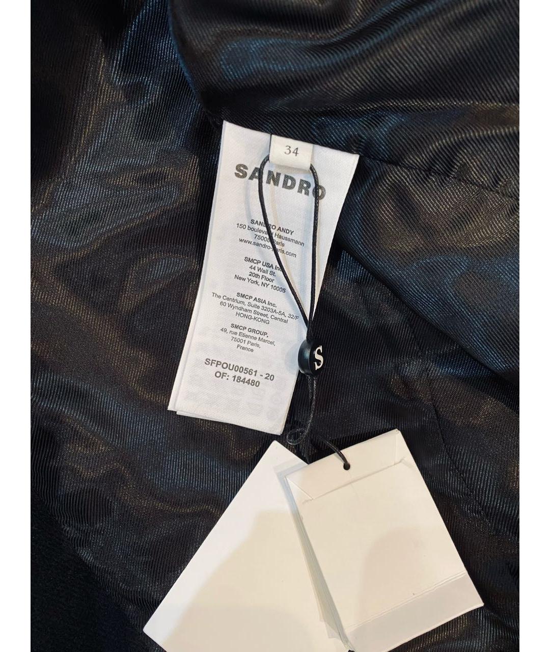 SANDRO Черное шерстяное пальто, фото 3