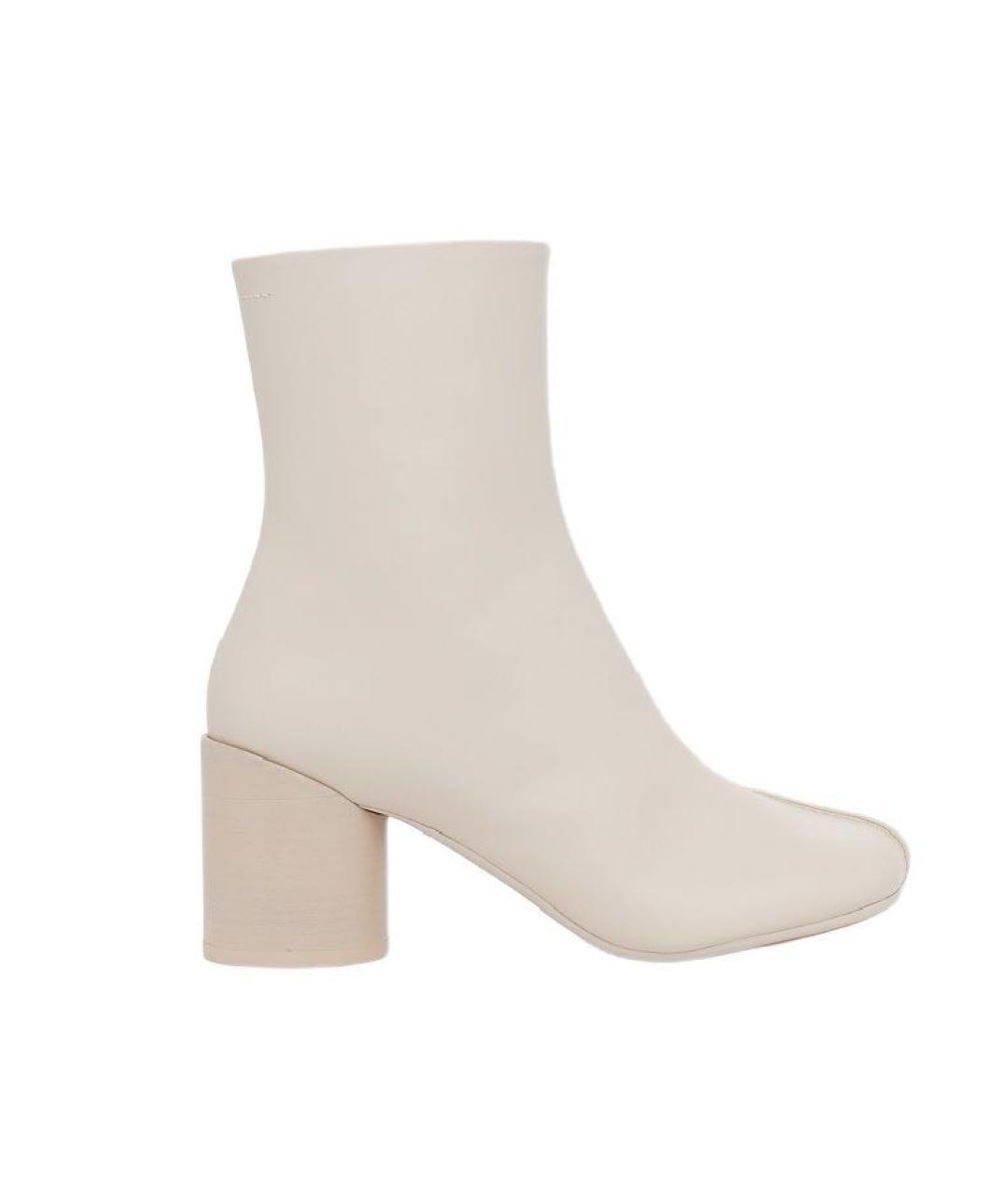 MM6 MAISON MARGIELA Бежевые кожаные ботильоны, фото 1