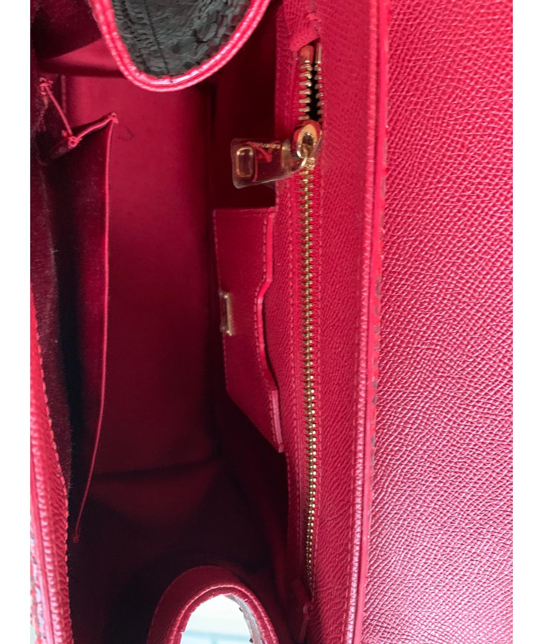 DOLCE&GABBANA Красная сумка с короткими ручками из экзотической кожи, фото 4