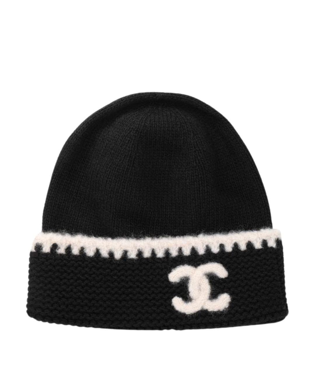 CHANEL Черная кашемировая шапка, фото 1