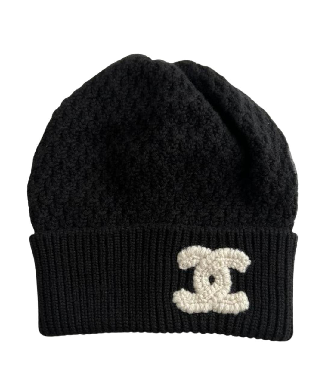 CHANEL Черная кашемировая шапка, фото 1