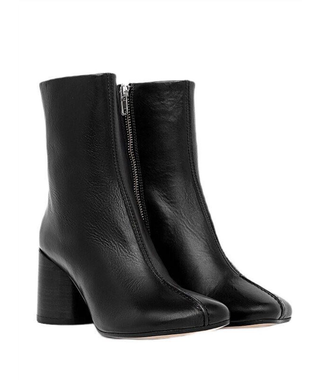 MM6 MAISON MARGIELA Черные кожаные ботильоны, фото 2