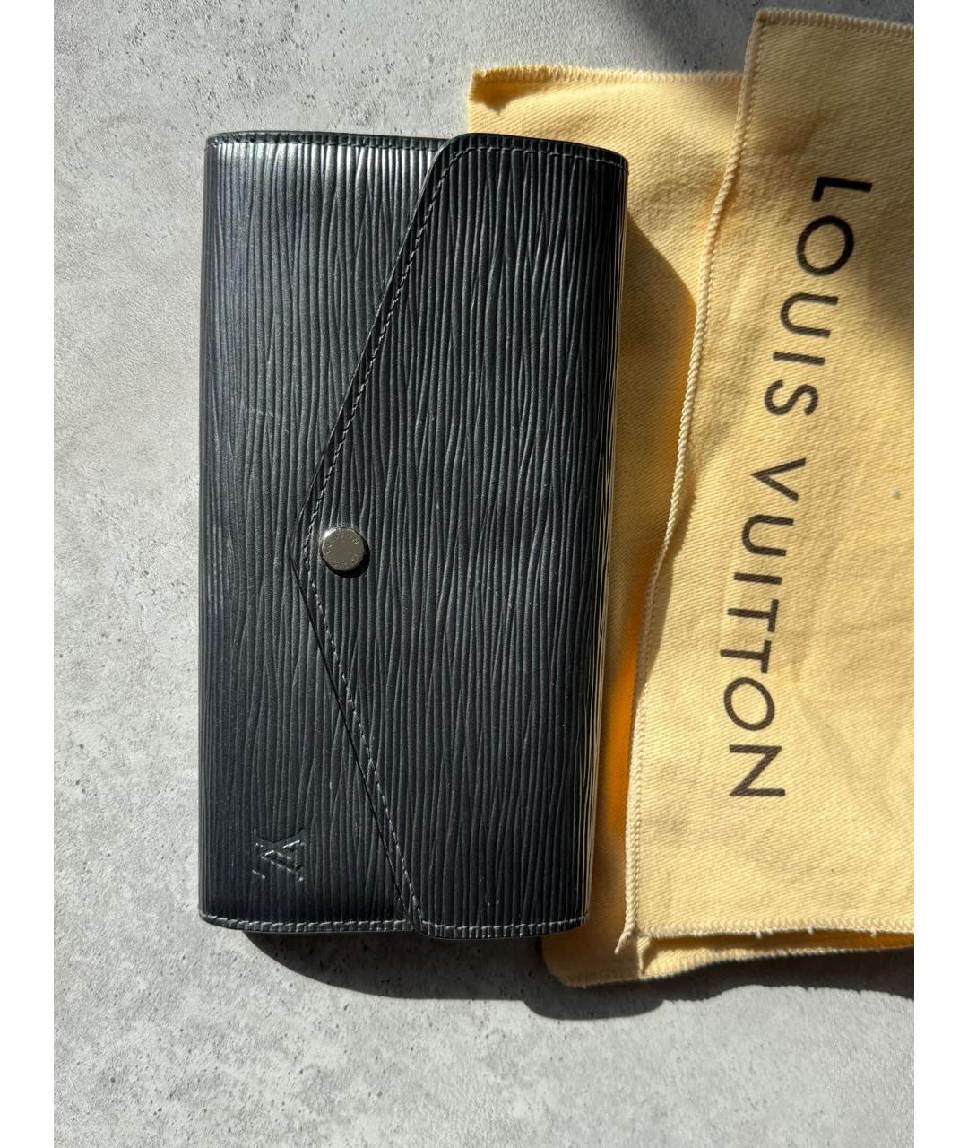 LOUIS VUITTON Серый кожаный кошелек, фото 5