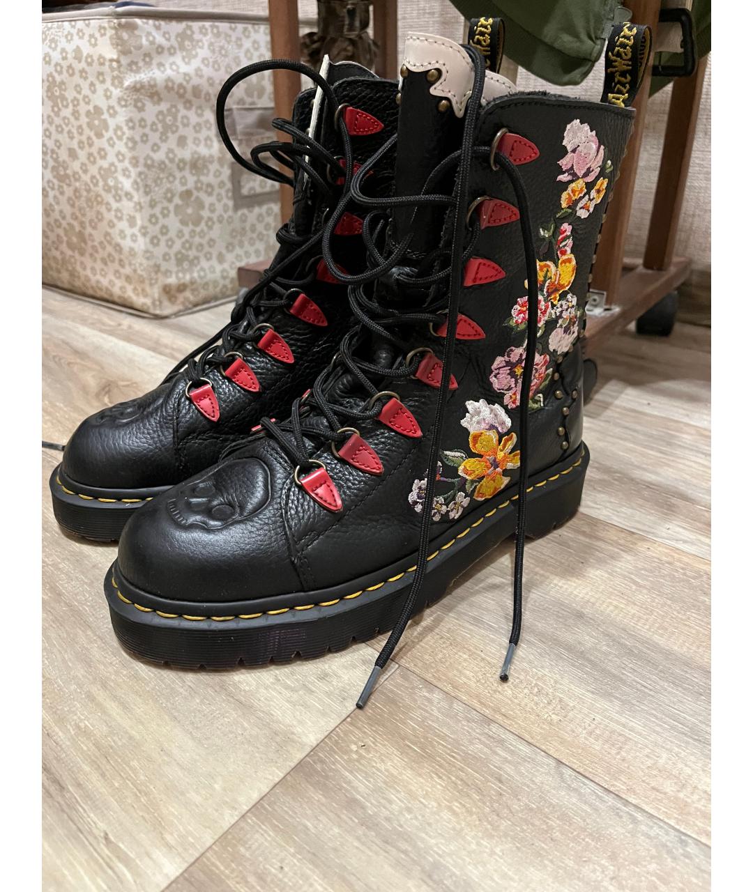 DR. MARTENS Черные кожаные ботинки, фото 3