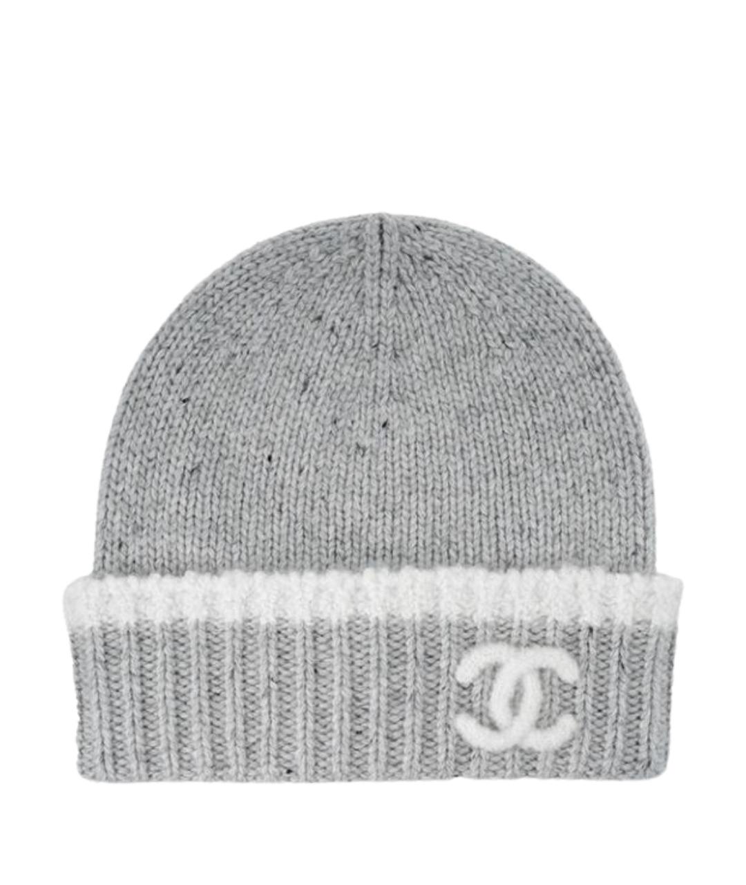 CHANEL Серая шерстяная шапка, фото 1