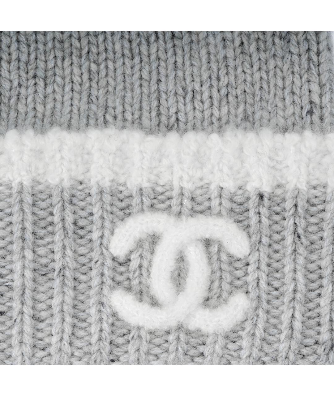 CHANEL Серая шерстяная шапка, фото 3