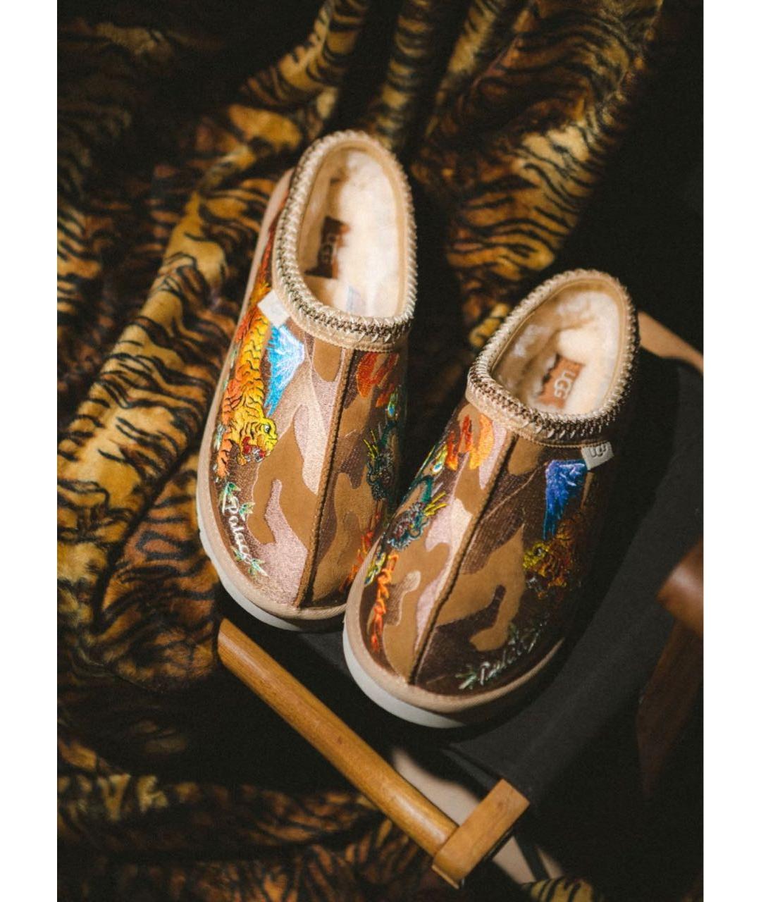 UGG AUSTRALIA Золотые замшевые мюли, фото 6