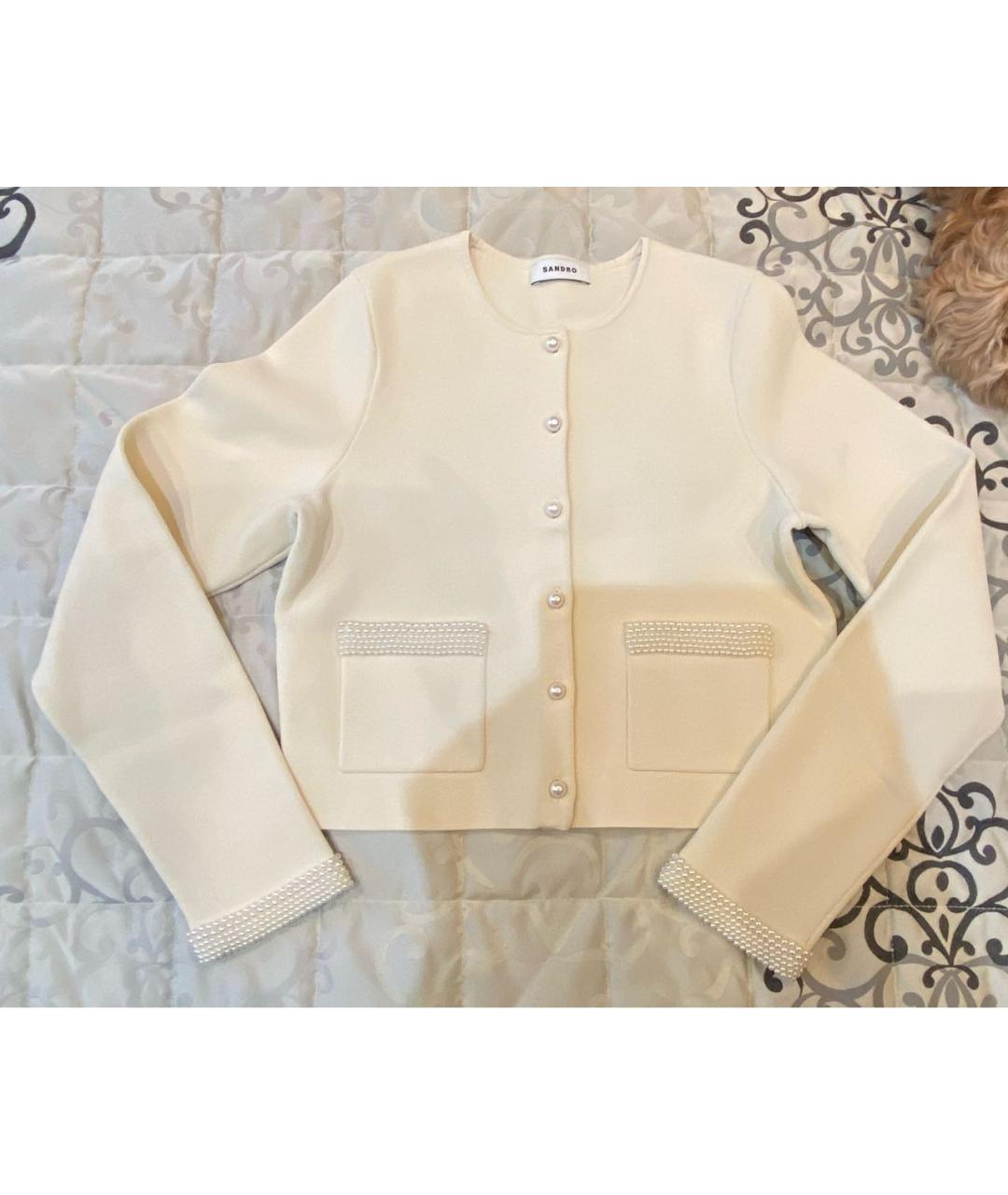 SANDRO Бежевый хлопковый кардиган, фото 2