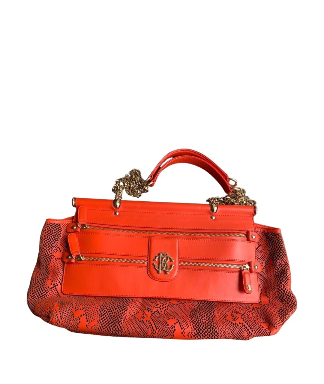 ROBERTO CAVALLI Оранжевая кожаная сумка через плечо, фото 1