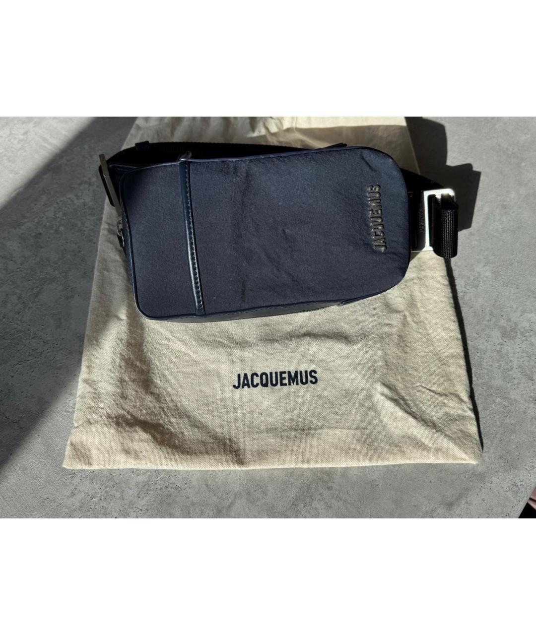 JACQUEMUS Синяя тканевая сумка на плечо, фото 2