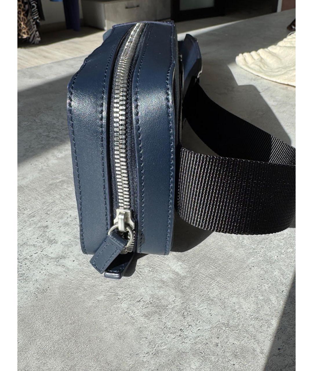 JACQUEMUS Синяя тканевая сумка на плечо, фото 4