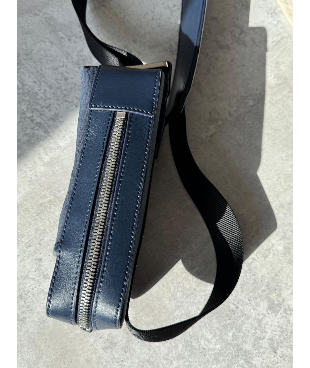 JACQUEMUS Синяя тканевая сумка на плечо, фото 5