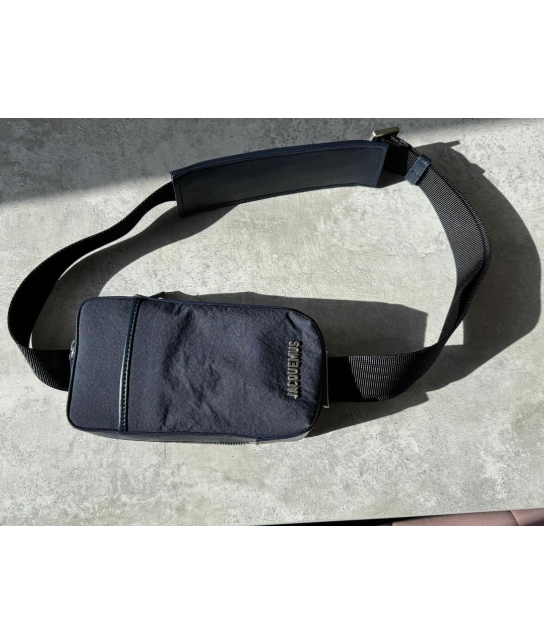 JACQUEMUS Синяя тканевая сумка на плечо, фото 9