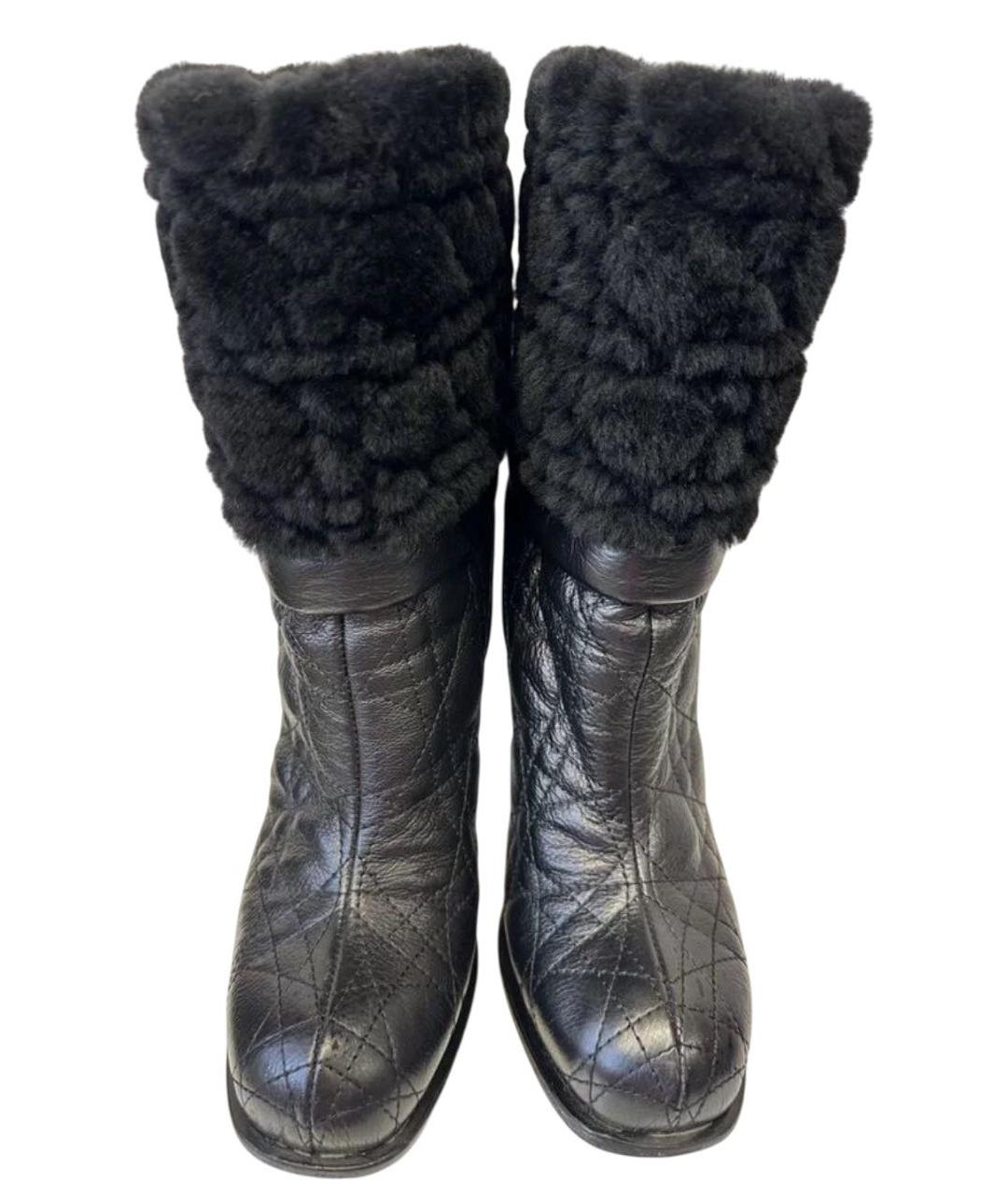 CHRISTIAN DIOR Серебряные кожаные ботильоны, фото 4