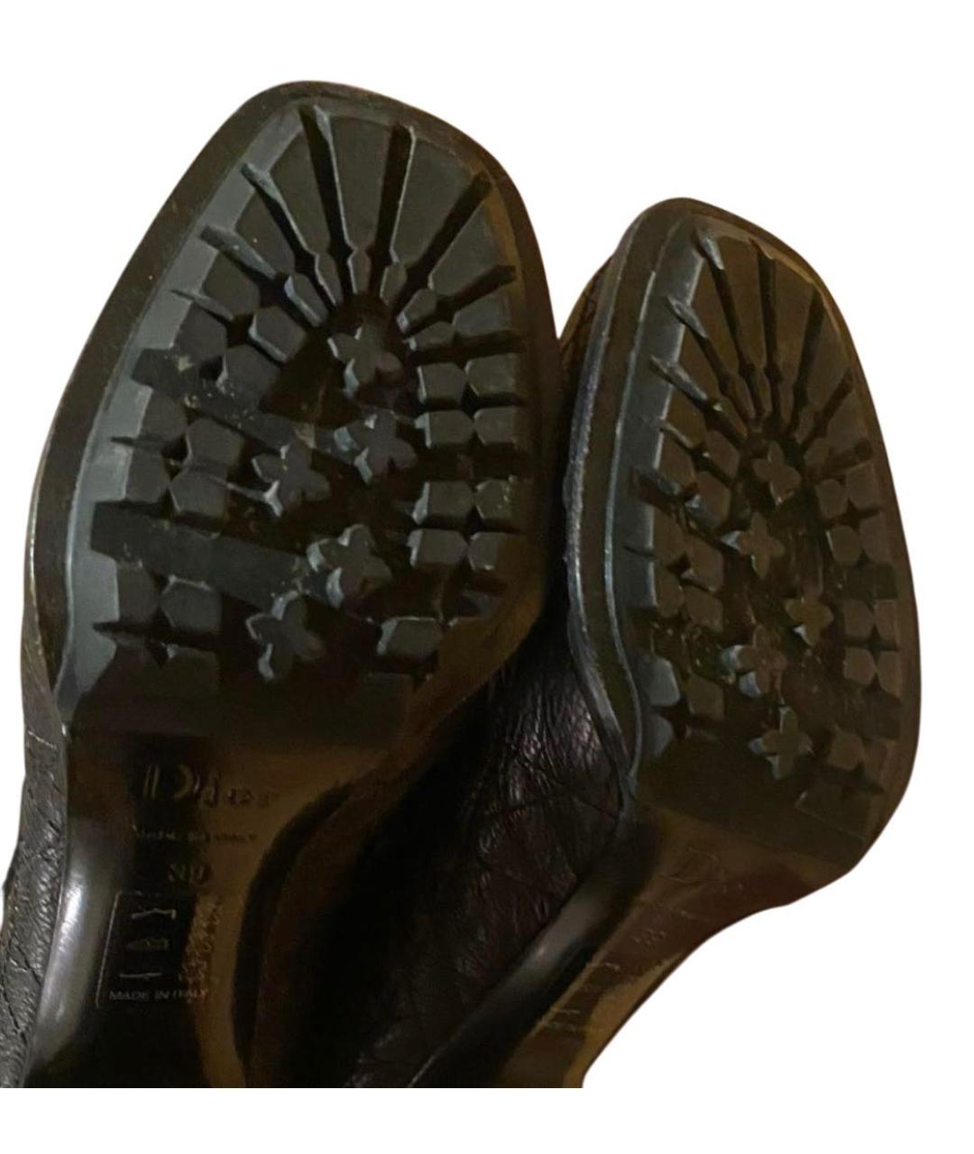 CHRISTIAN DIOR Серебряные кожаные ботильоны, фото 5