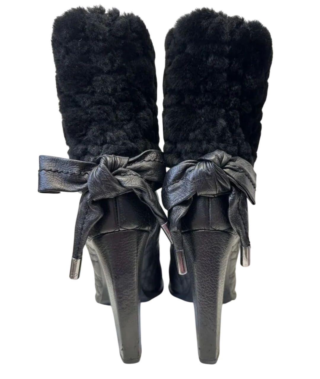 CHRISTIAN DIOR Серебряные кожаные ботильоны, фото 2