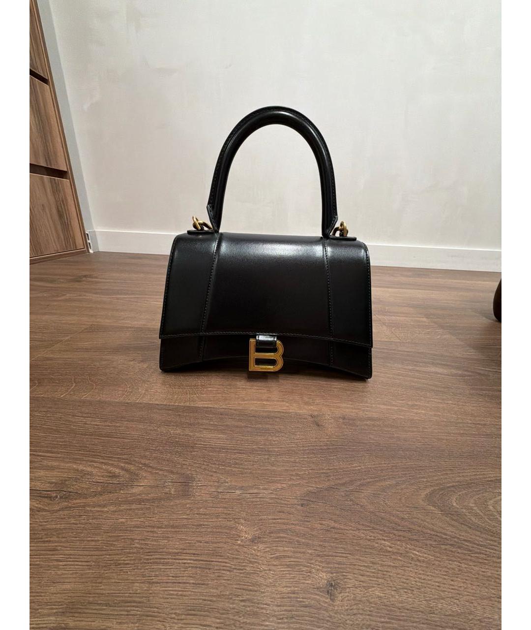 BALENCIAGA Черная кожаная сумка с короткими ручками, фото 7