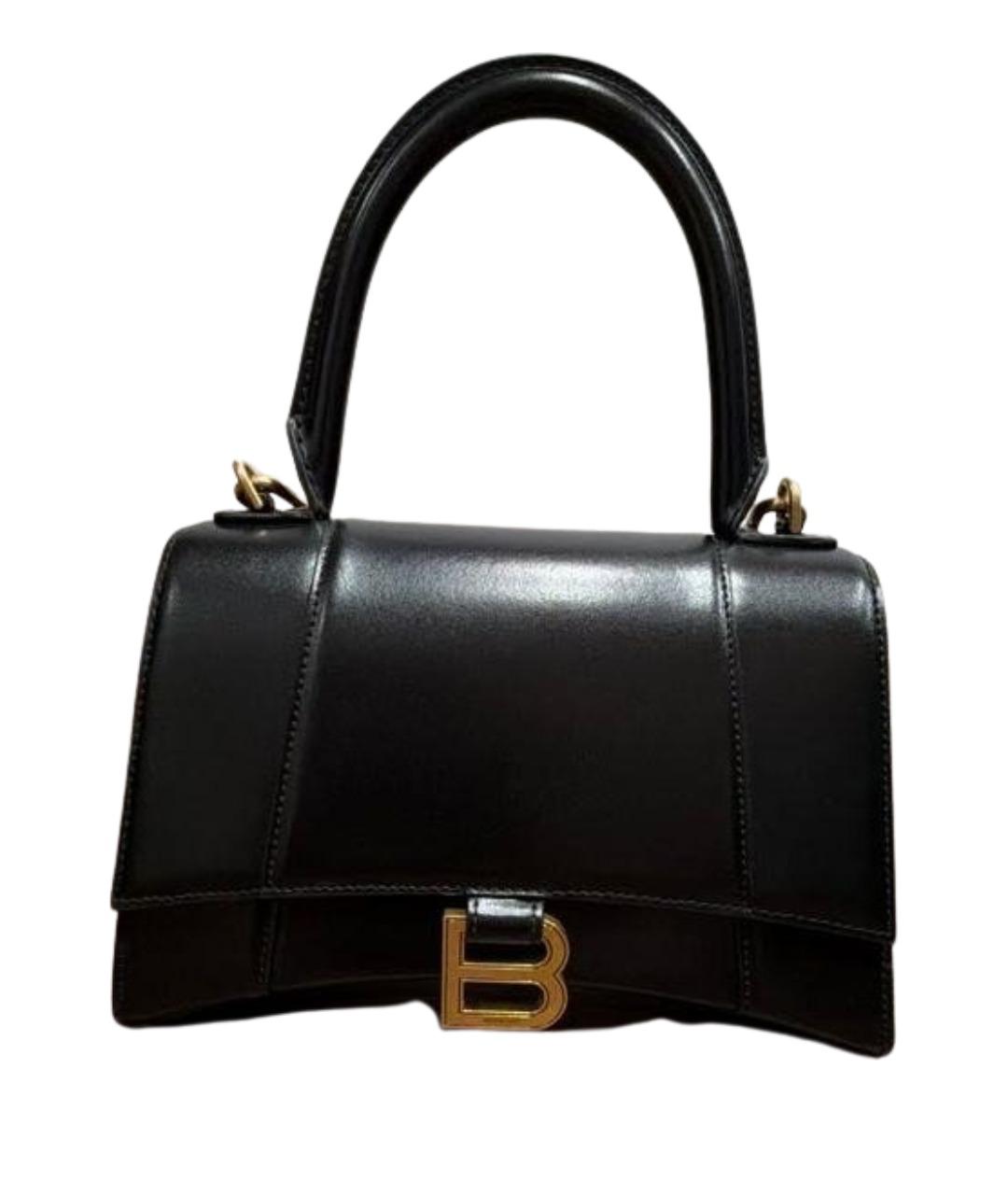 BALENCIAGA Черная кожаная сумка с короткими ручками, фото 1