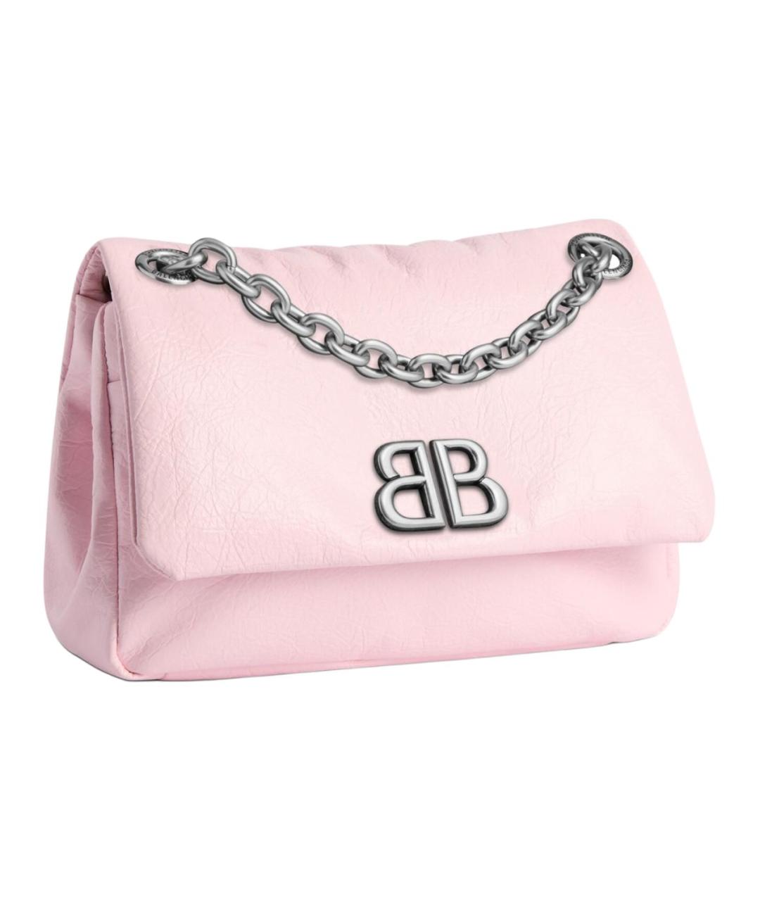 BALENCIAGA Розовая кожаная сумка через плечо, фото 3