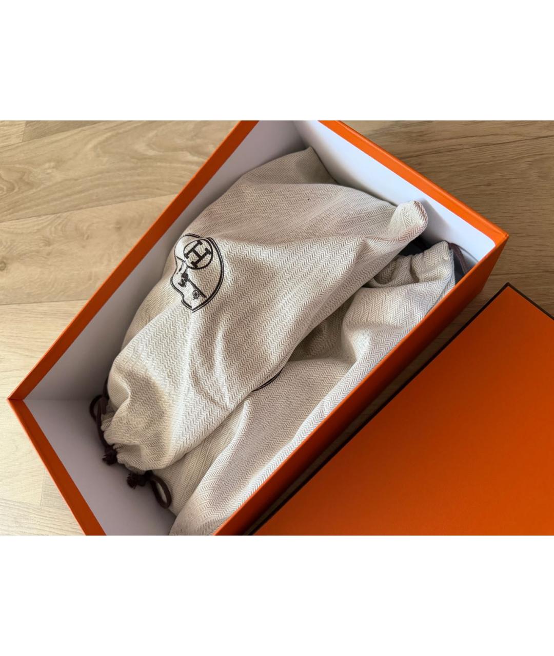 HERMES Черные замшевые сабо, фото 5