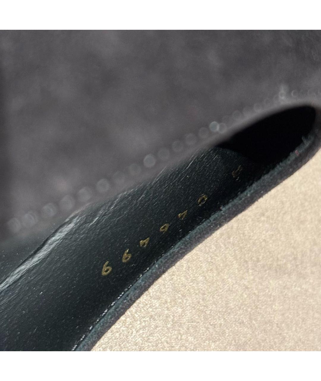 CHANEL Черные замшевые лодочки на низком каблуке, фото 4