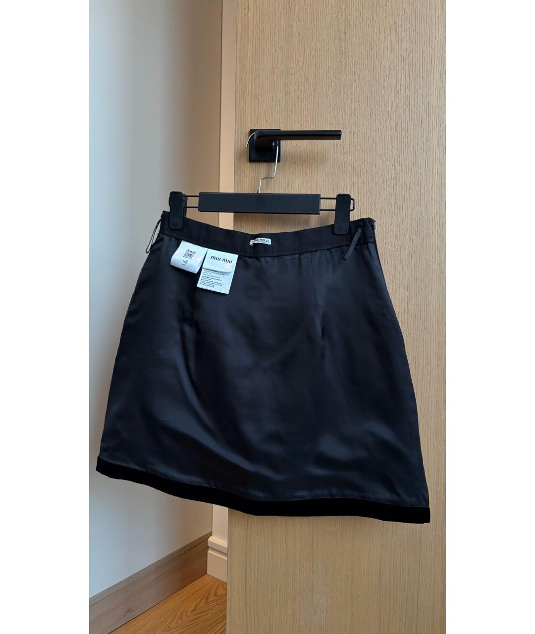 MIU MIU Черная юбка мини, фото 6