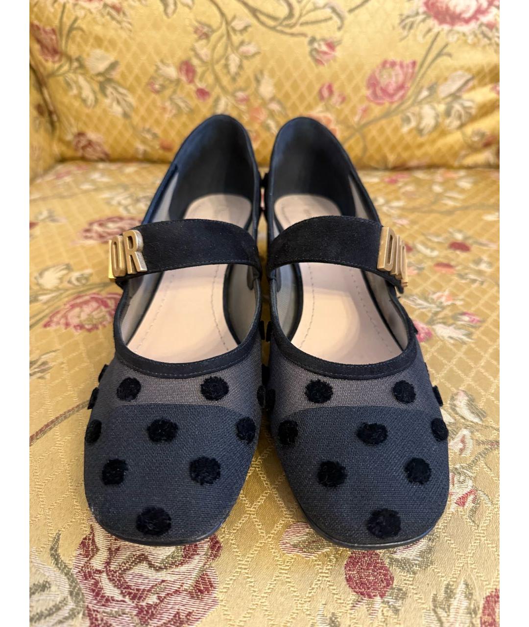 CHRISTIAN DIOR Черные текстильные туфли, фото 3