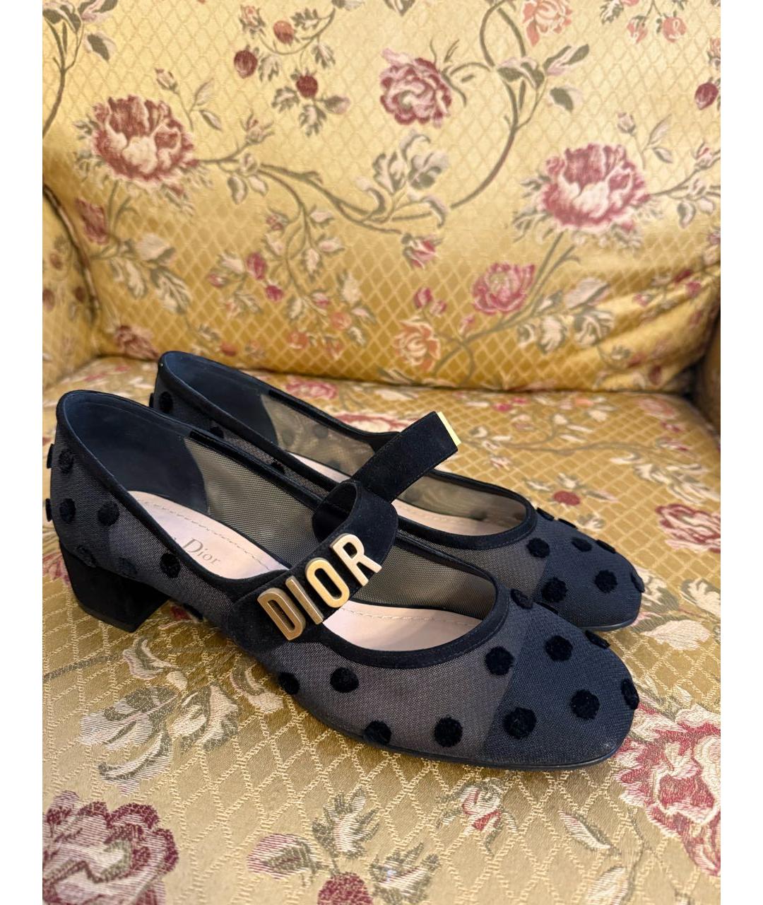 CHRISTIAN DIOR Черные текстильные туфли, фото 2