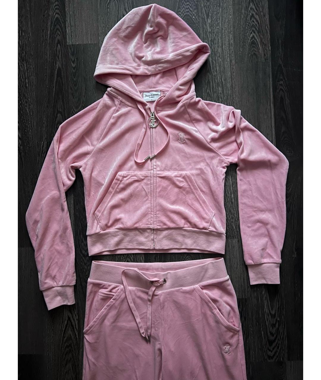 JUICY COUTURE Розовый велюровый костюм с брюками, фото 3